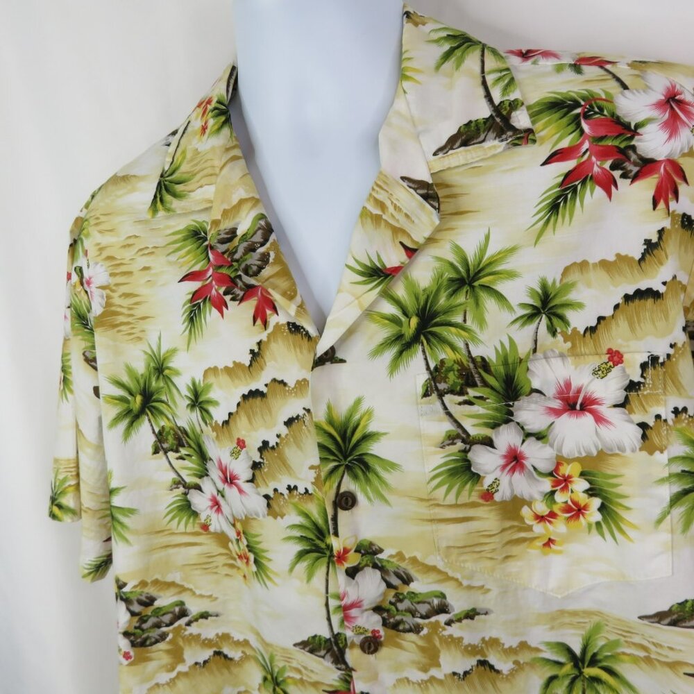 Pacific Legend Hawaiian Shirt Mens  L 100% Cotton Tropical Made in Hawaii Aloha